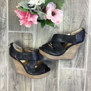 SEYCHELLES Black Risky Business Platform Wedges